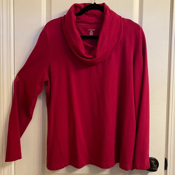Lands' End Cowl Neck Long Sleeve Raspberry Top size XL - Picture 2 of 7